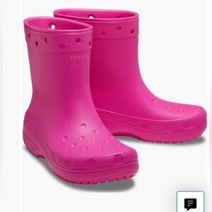 NWT Crocs Classic Rain Boot in pink size 6